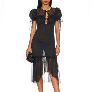 LPA Black Midi Dress with Chic Design